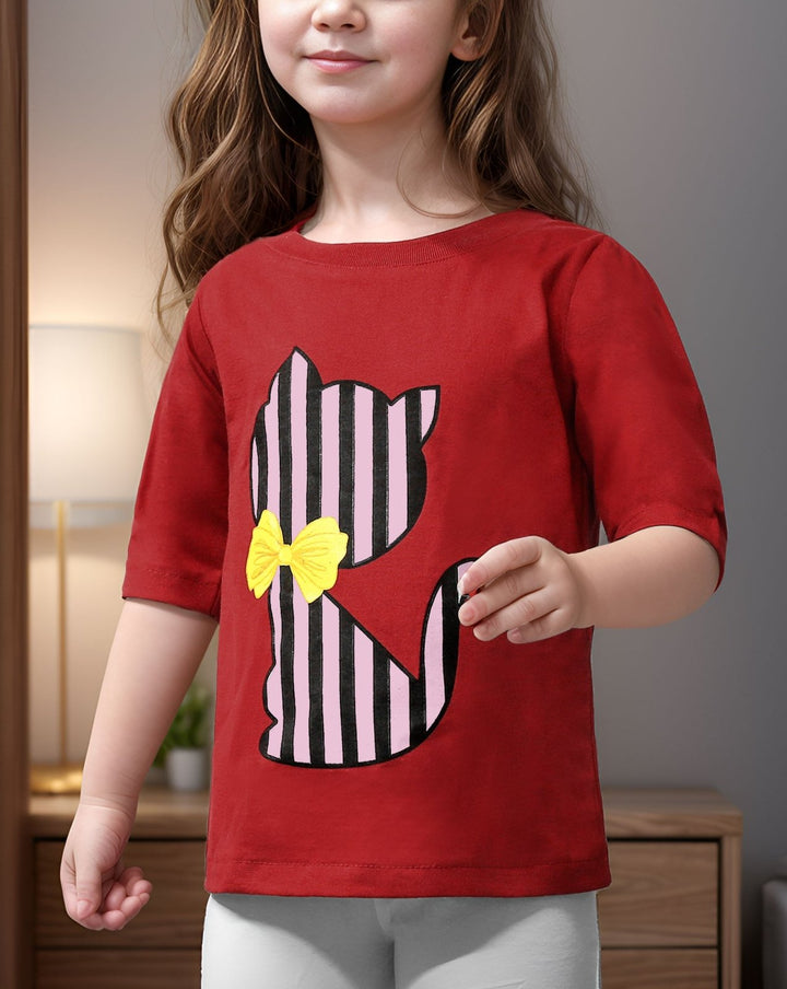 GIRLS PRINTED T - SHIRT (MINOR FAULT) - Polkadots - 11232PD-m6 - GIRLS PRINTED T - SHIRT (MINOR FAULT)