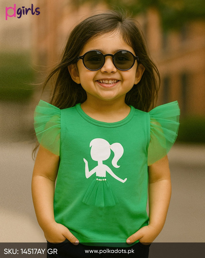 GIRLS PRINTED T - SHIRT (MINOR FAULT) - Polkadots - 14517PD-232194 - GIRLS PRINTED T - SHIRT (MINOR FAULT)