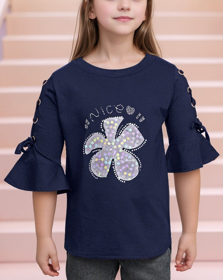  - GIRLS PRINTED TOP - Polkadots - 14630PD-231403 - GIRLS PRINTED TOP - 