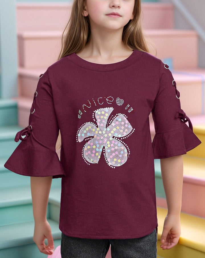  - GIRLS PRINTED TOP - Polkadots - 14630PD-231398 - GIRLS PRINTED TOP - 