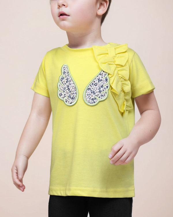  - GIRLS RUFFLE TOP - Polkadots - 13597HG-216087 - GIRLS RUFFLE TOP - 