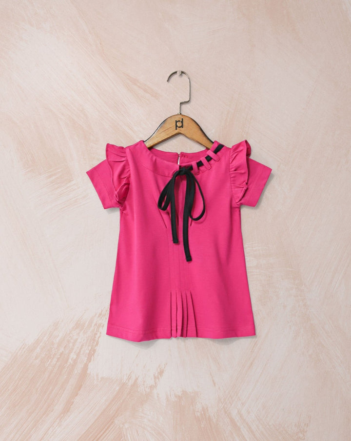  - GIRLS SOLID TOP - Polkadots - 14538PD-230080 - GIRLS SOLID TOP - 