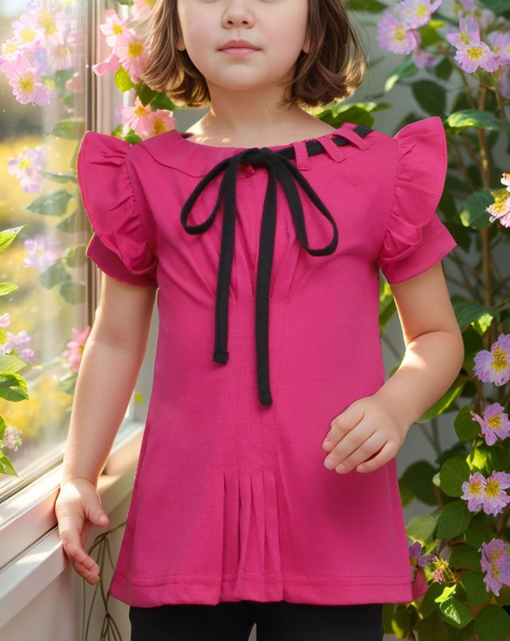  - GIRLS SOLID TOP - Polkadots - 14538PD-230085 - GIRLS SOLID TOP - 