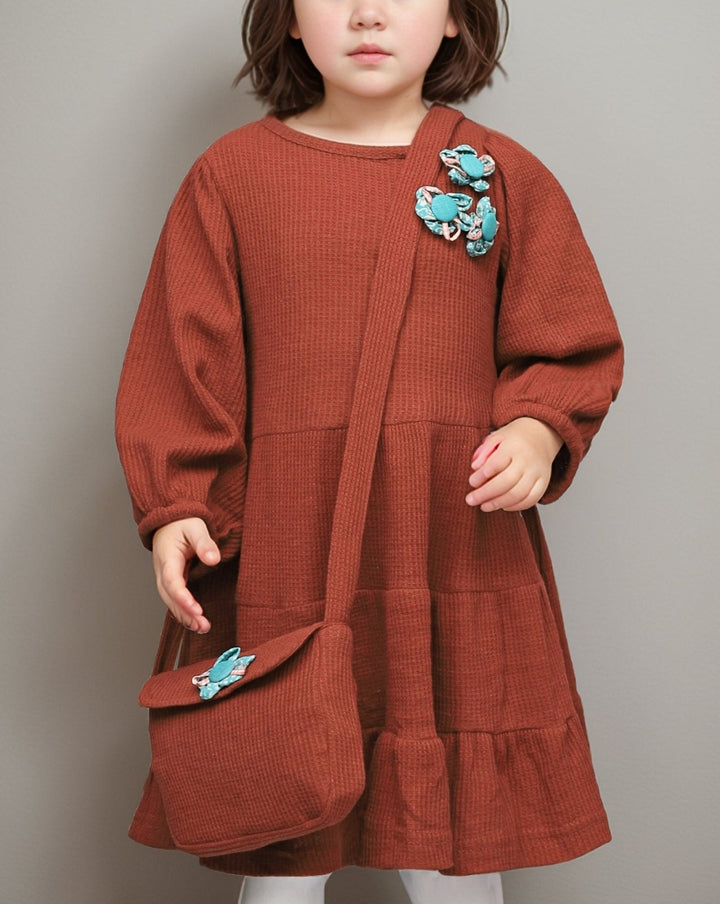 GIRLS SUN DRESS WITH BAG - Polkadots - 12965HG-233097 - GIRLS SUN DRESS WITH BAG