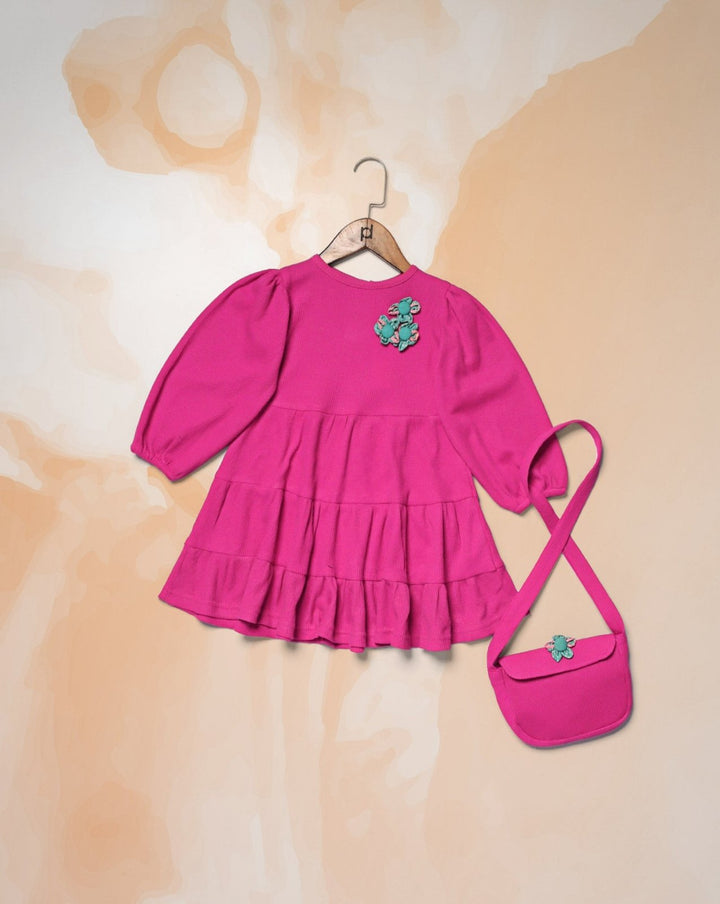 GIRLS SUN DRESS WITH BAG - Polkadots - 12965HG-218024 - GIRLS SUN DRESS WITH BAG