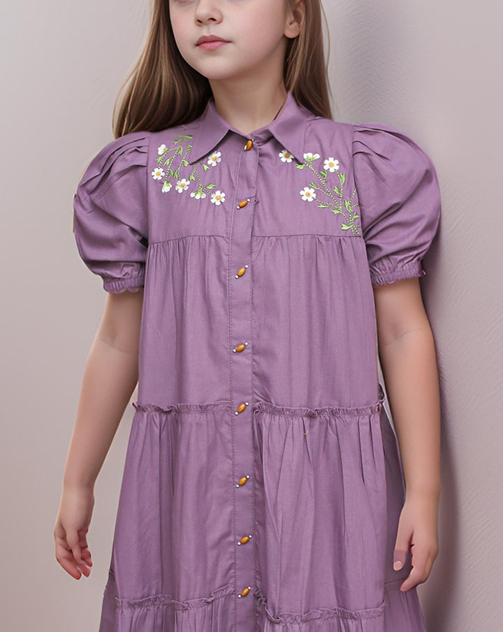 GIRLS TIERED DRESS - Polkadots - 14648AK-231751 - GIRLS TIERED DRESS