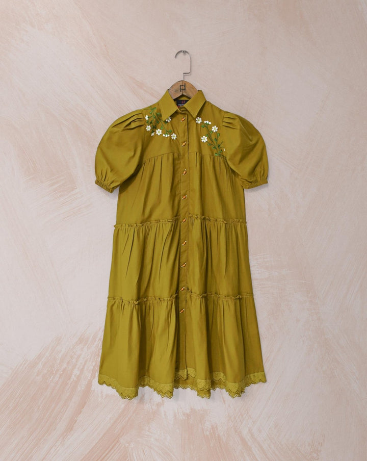 GIRLS TIERED DRESS - Polkadots - 14648AK-231746 - GIRLS TIERED DRESS