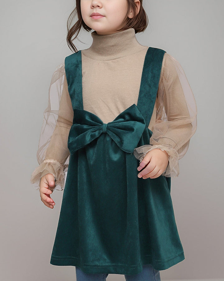 GIRLS VELVET TOP - Polkadots - 14852HG-235541 - GIRLS VELVET TOP