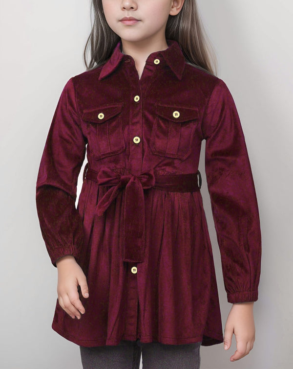 GIRLS VELVET TOP - Polkadots - 13066AR-232061 - GIRLS VELVET TOP