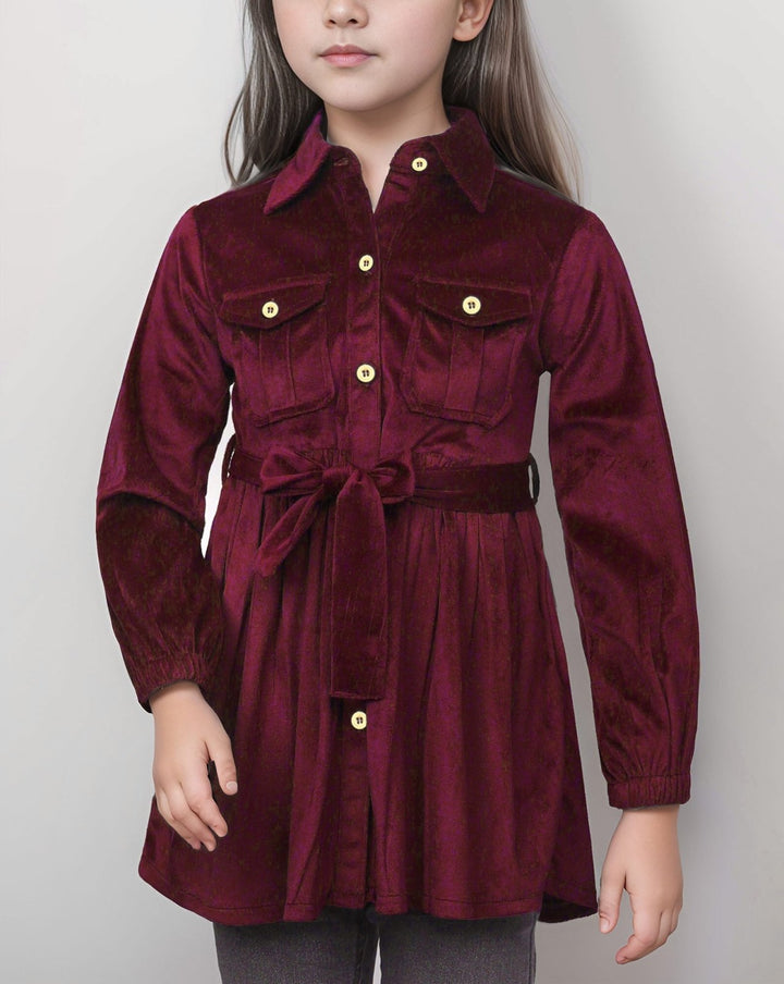 GIRLS VELVET TOP - Polkadots - 13066AR-232061 - GIRLS VELVET TOP