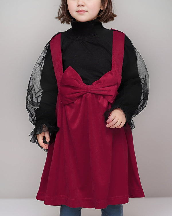 GIRLS VELVET TOP - Polkadots - 14852HG-235536 - GIRLS VELVET TOP