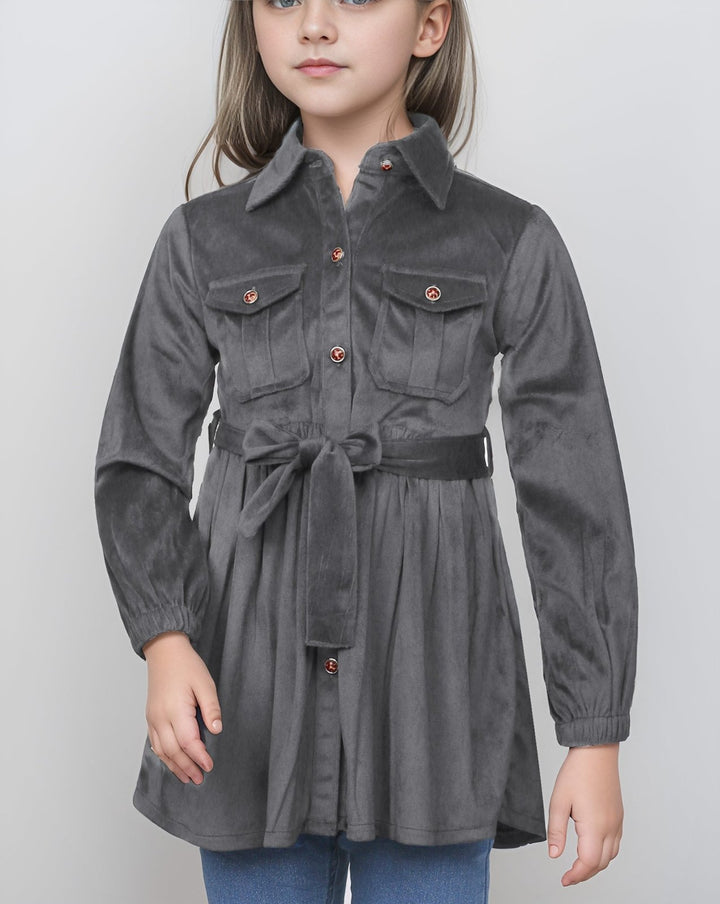 GIRLS VELVET TOP - Polkadots - 13066AR-217942 - GIRLS VELVET TOP