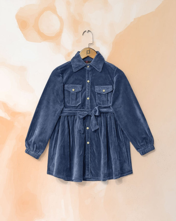 GIRLS VELVET TOP - Polkadots - 13066AR-217942 - GIRLS VELVET TOP