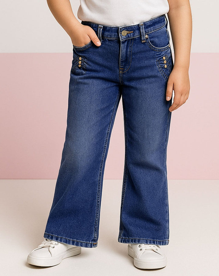 GIRLS WIDE LEG JEANS - Polkadots - 14783AG-234193 - GIRLS WIDE LEG JEANS