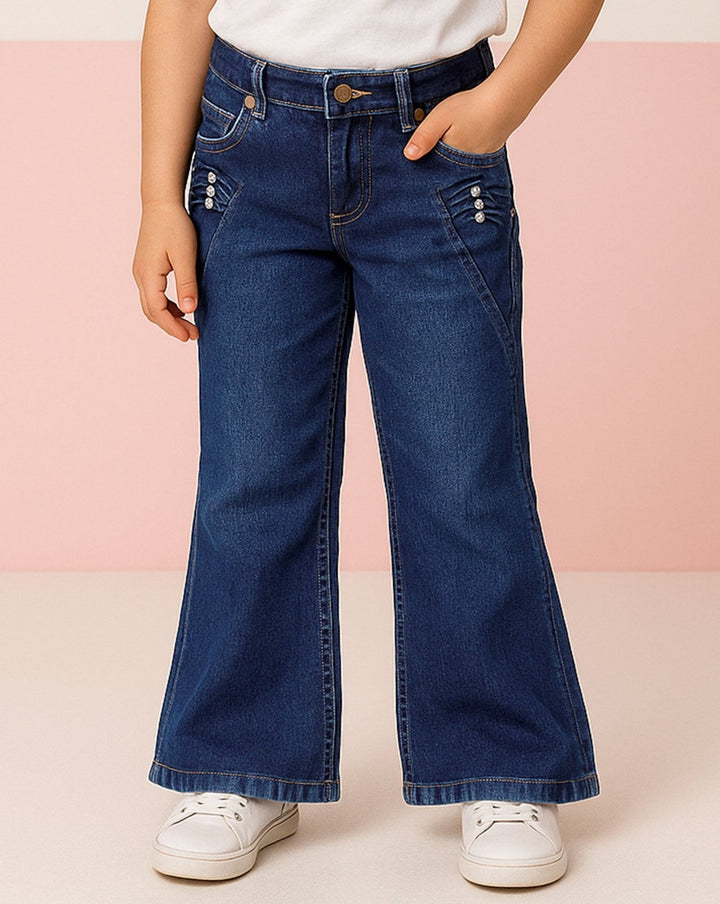 GIRLS WIDE LEG JEANS - Polkadots - 14783AG-234189 - GIRLS WIDE LEG JEANS