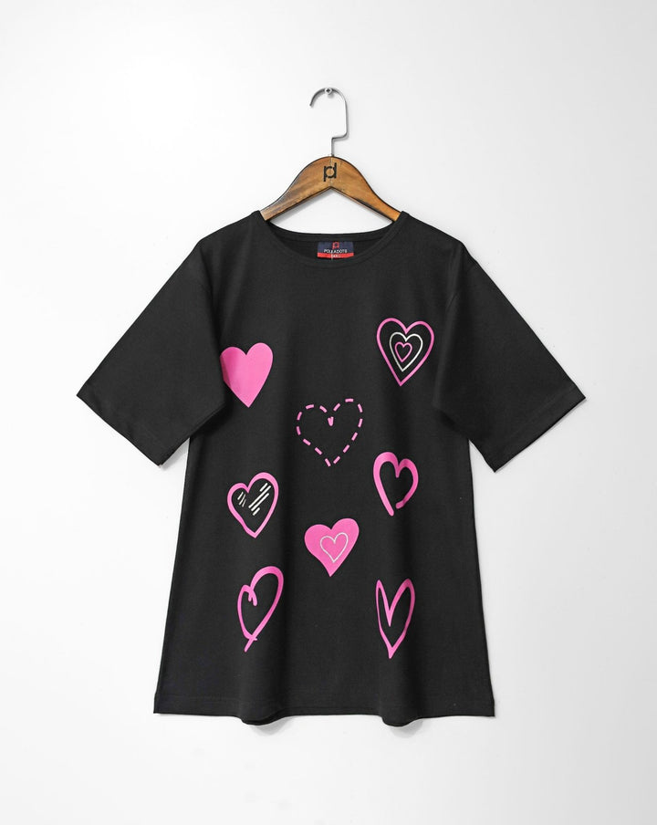  - LONG PRINTED T SHIRT - Polkadots - 14597PD-230945 - LONG PRINTED T SHIRT - 