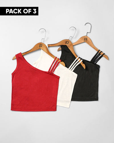 PACK OF 3 CAMISOLE - Polkadots - 13632PD-PACK - PACK OF 3 CAMISOLE