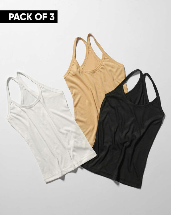 PACK OF 3 CAMISOLE - Polkadots - 13344PD-PACK - PACK OF 3 CAMISOLE