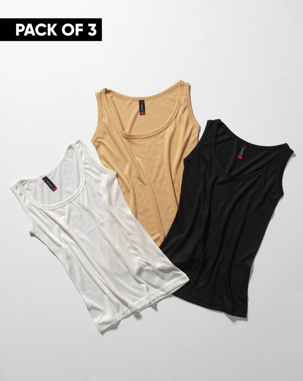 PACK OF 3 TANK TOP - Polkadots - 10938PD-PACK1 - PACK OF 3 TANK TOP