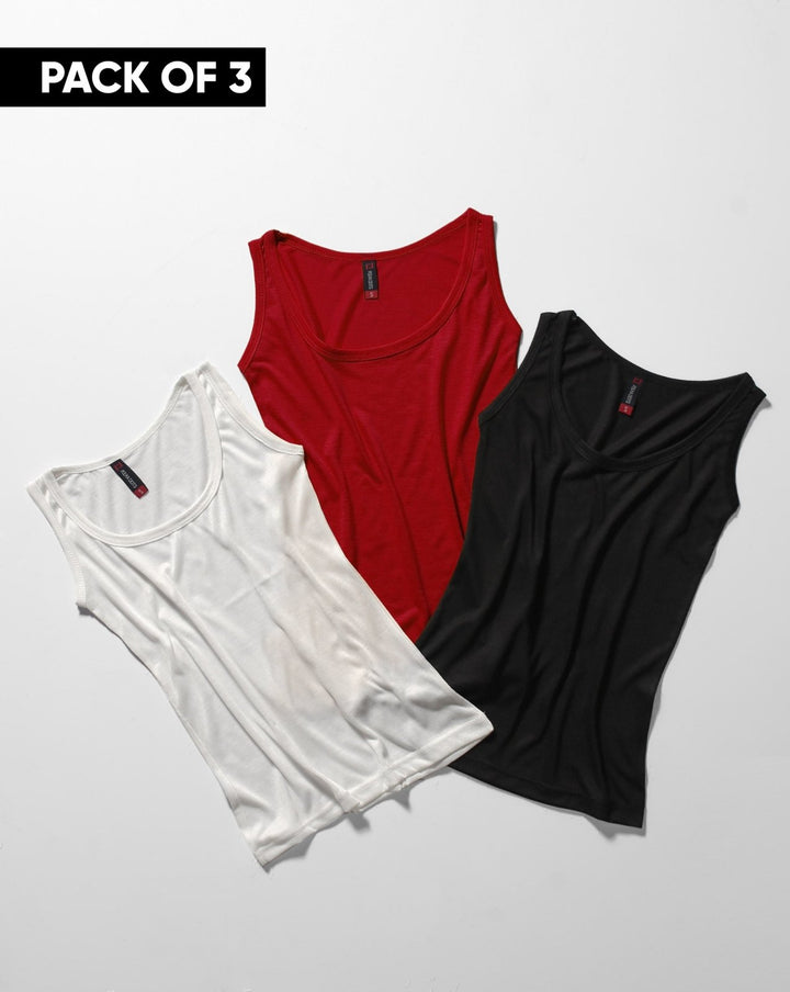 PACK OF 3 TANK TOP - Polkadots - 10938PD-PACK1 - PACK OF 3 TANK TOP