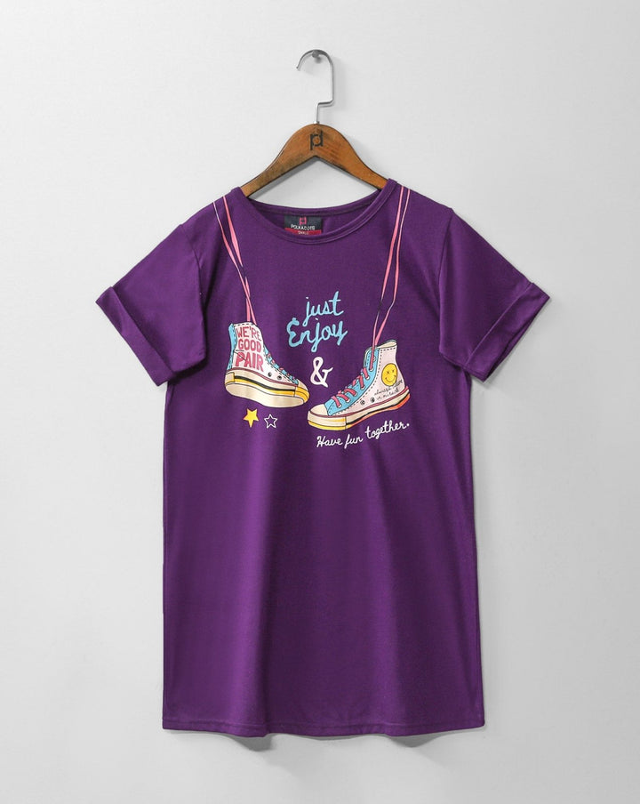 PRINTED LONG T SHIRT (MINOR FAULT) - Polkadots - 10943PD - 215468 - PRINTED LONG T SHIRT (MINOR FAULT)
