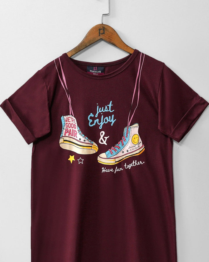 PRINTED LONG T SHIRT (MINOR FAULT) - Polkadots - 10943PD - 215468 - PRINTED LONG T SHIRT (MINOR FAULT)