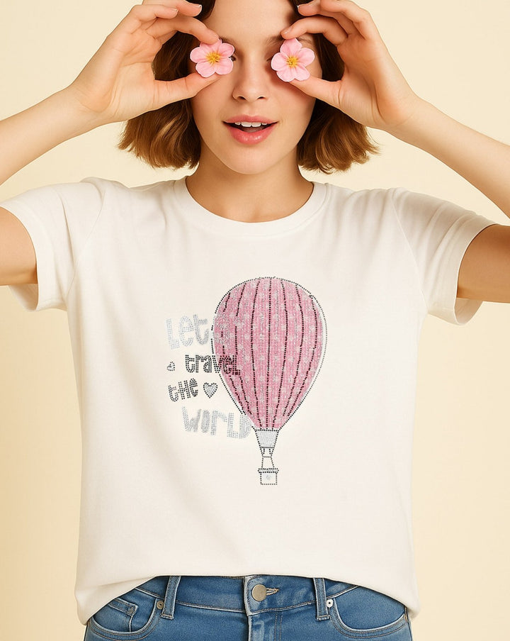  - PRINTED T SHIRT - Polkadots - 14455PD-228528 - PRINTED T SHIRT - 