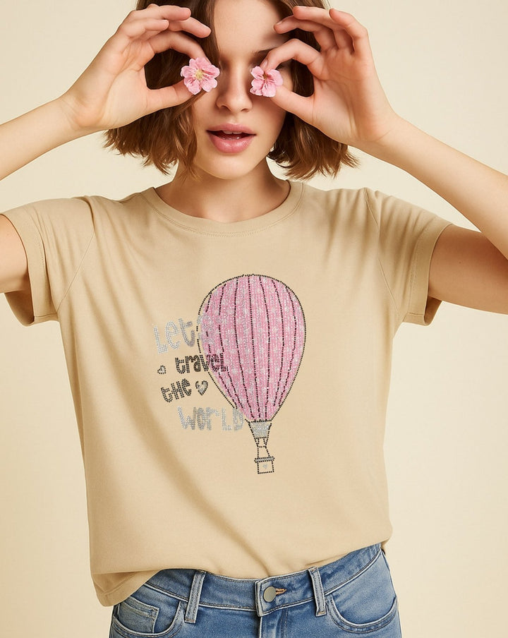  - PRINTED T SHIRT - Polkadots - 14455PD-228531 - PRINTED T SHIRT - 