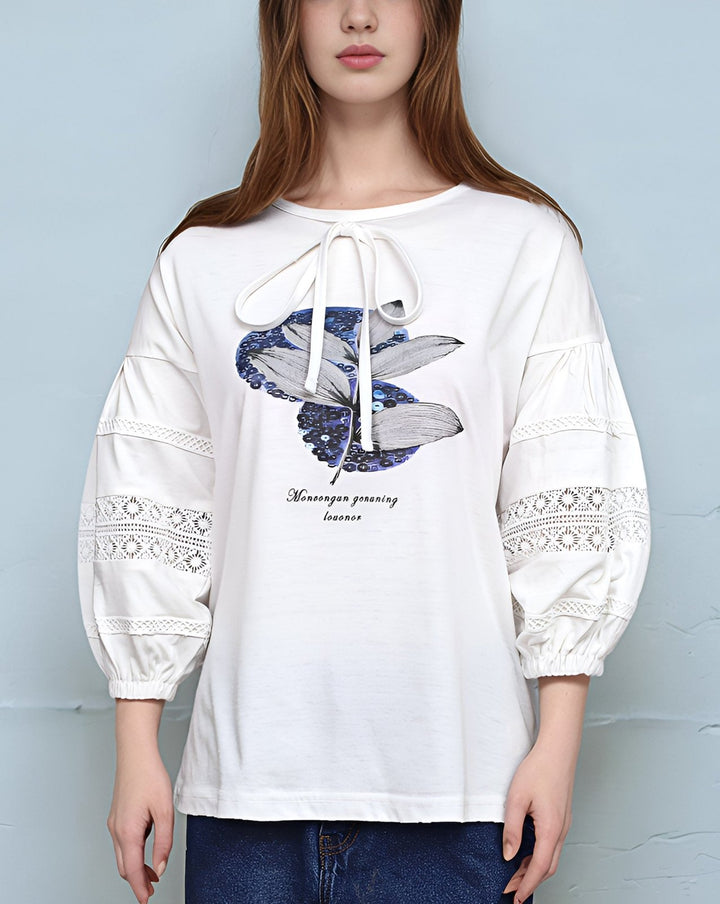 PRINTED TOP - Polkadots - 14594PD-230900 - PRINTED TOP