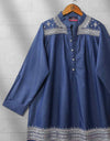 DENIM EMBROIDERED TOP