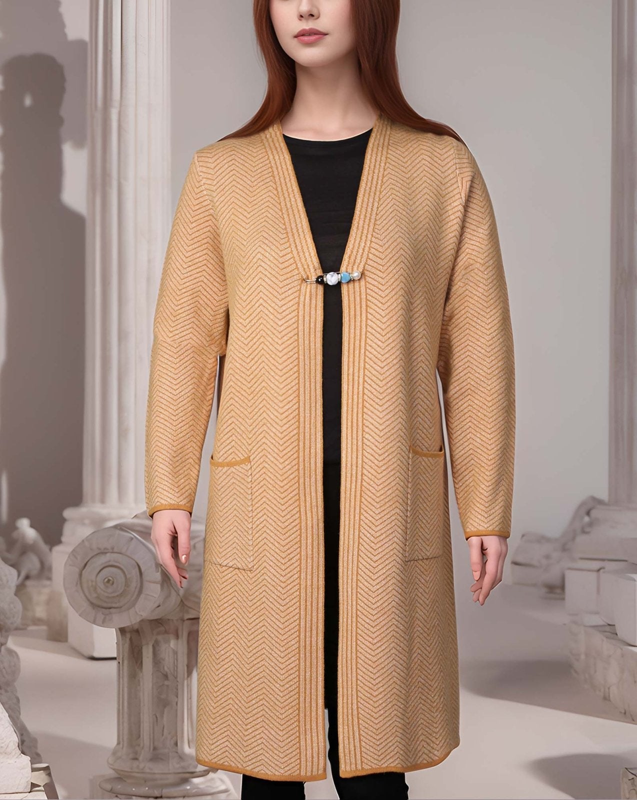 Wool Long Cardigan Sweater With Buttons Woolen Sweater Jacket