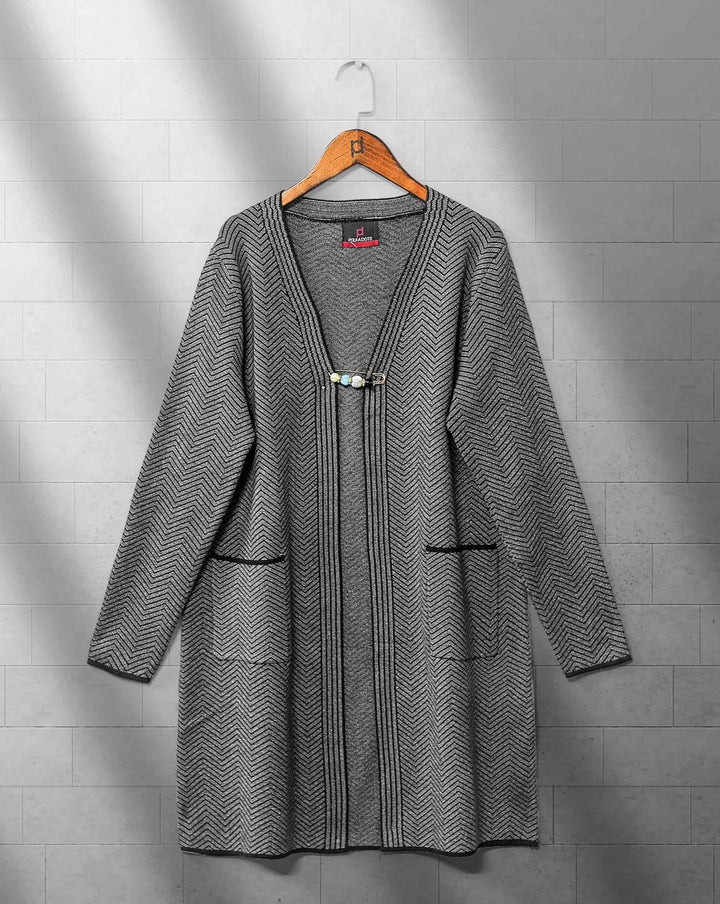 | WOOLEN LONG CARDIGAN | - Polkadots - 12417BH - 188344 - | WOOLEN LONG CARDIGAN |