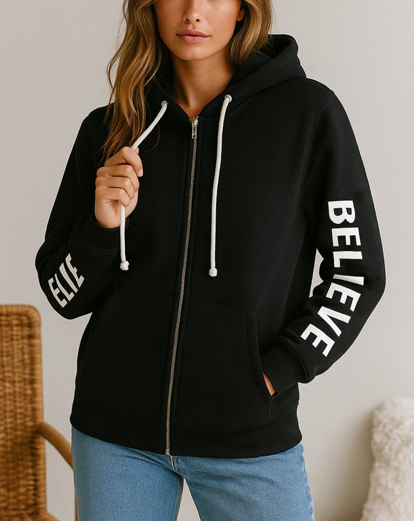 ZIPPER HOODIE - Polkadots - 14890AT-236270 - ZIPPER HOODIE