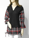 COLOR BLOCKING TOP - Polkadots - 12954HG-201900 - COLOR BLOCKING TOP