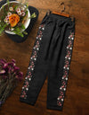 DENIM EMBROIDERED STRAIGHT PANT - Polkadots - 11443PD-192042 - DENIM EMBROIDERED STRAIGHT PANT