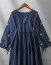 DENIM EMBROIDERED TOP - Polkadots - 12179MN-190953 - DENIM EMBROIDERED TOP