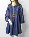 | DENIM EMBROIDERED TOP | - Polkadots - 12228HG-084902 - | DENIM EMBROIDERED TOP |