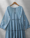 DENIM EMBROIDERED TOP - Polkadots - 12179MN-190953 - DENIM EMBROIDERED TOP