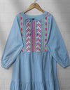 DENIM EMBROIDERED TOP - Polkadots - 13072AMY-204984 - DENIM EMBROIDERED TOP