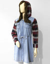 DENIM HOODIE COAT - Polkadots - 13099DZ-205490 - DENIM HOODIE COAT
