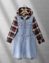 DENIM HOODIE COAT - Polkadots - 13099DZ-205493 - DENIM HOODIE COAT