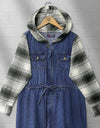 DENIM HOODIE COAT - Polkadots - 13099DZ-205490 - DENIM HOODIE COAT