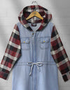 DENIM HOODIE COAT - Polkadots - 13099DZ-205490 - DENIM HOODIE COAT