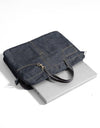 DENIM LAPTOP BAG - Polkadots - 12750ZJ-196358 - DENIM LAPTOP BAG