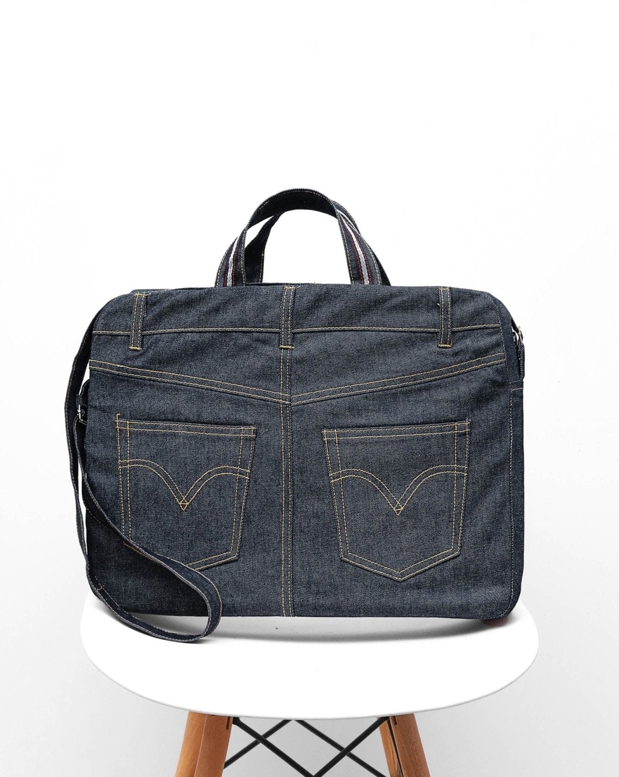 DENIM LAPTOP BAG Polkadots
