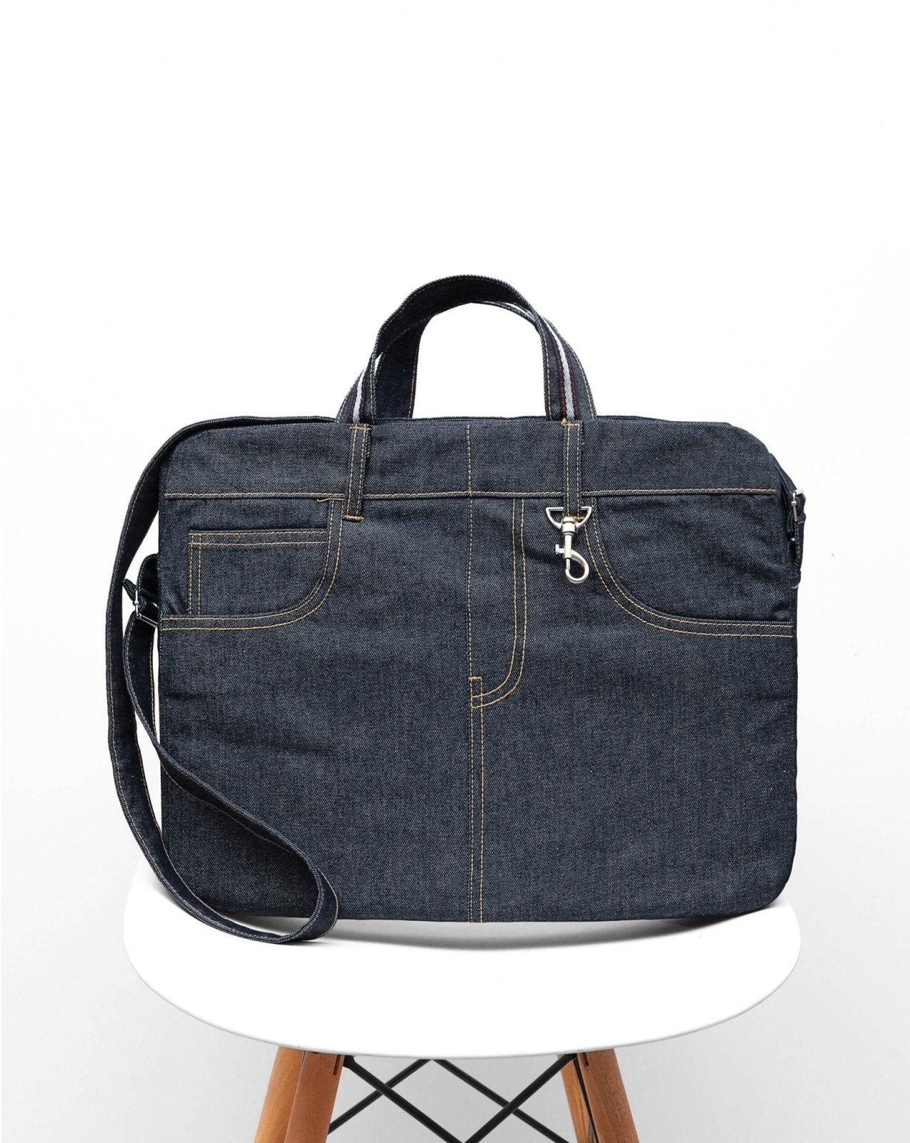 DENIM LAPTOP BAG Polkadots