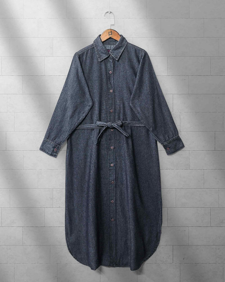 DENIM LONG COAT - Polkadots - 12412DZ-188109 - DENIM LONG COAT