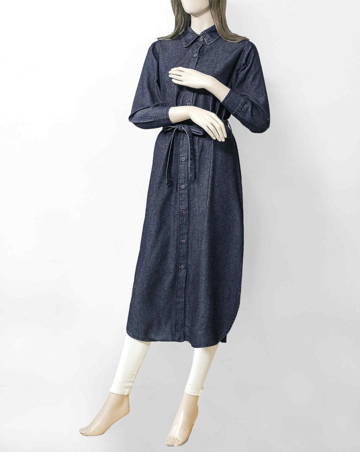 DENIM LONG COAT - Polkadots - 12412DZ-188112 - DENIM LONG COAT