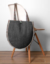 DENIM ROUND TOTE BAG - Polkadots - 12922ZJ-205895 - DENIM ROUND TOTE BAG