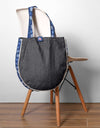DENIM ROUND TOTE BAG - Polkadots - 12922ZJ-205898 - DENIM ROUND TOTE BAG